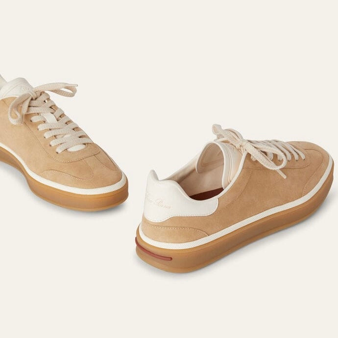 Loro Piana  Tennis Walk Sneaker In Suede Calf Split Windy Dunes