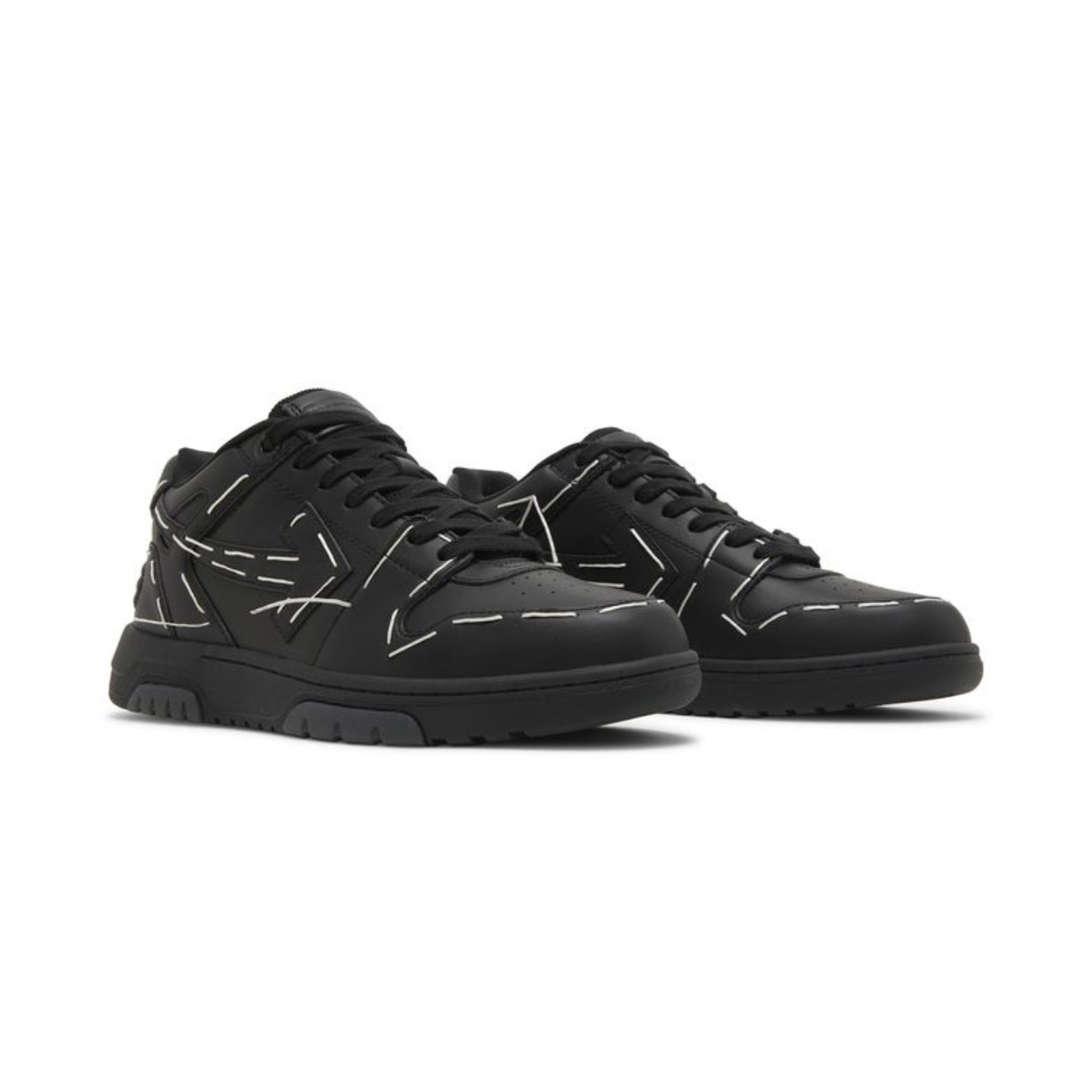 OFF-WHITE Out Of Office OOO low Tops Sartorial Stitching Black