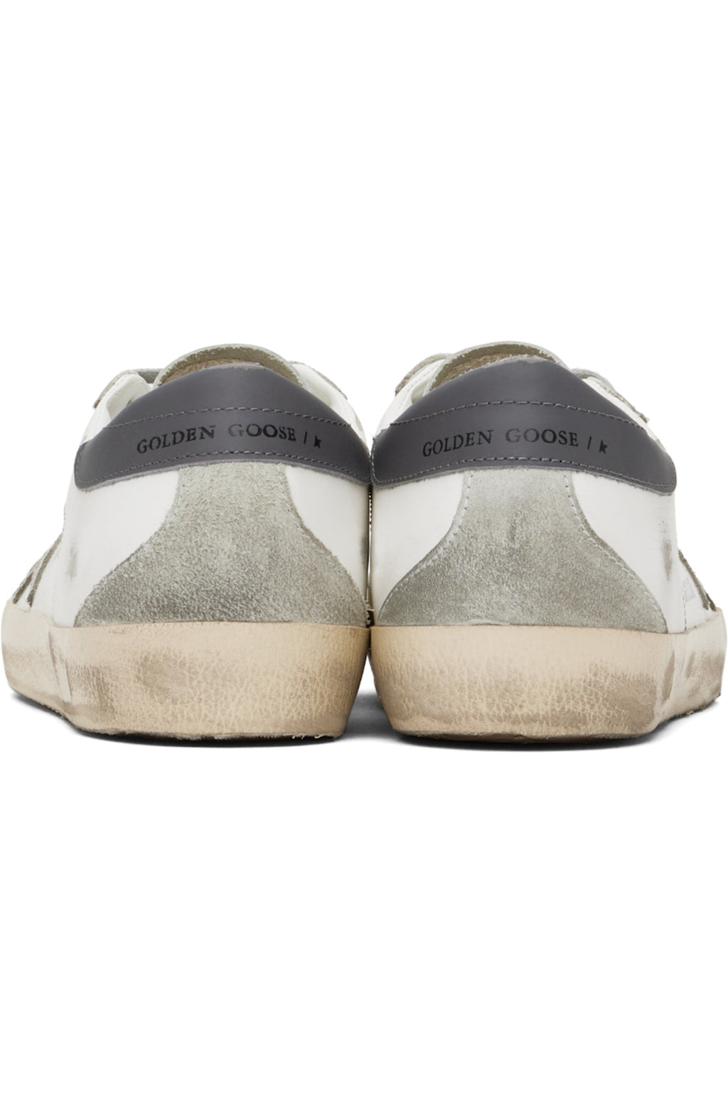 golden-goose White & Gray Super-Star Classic Sneakers