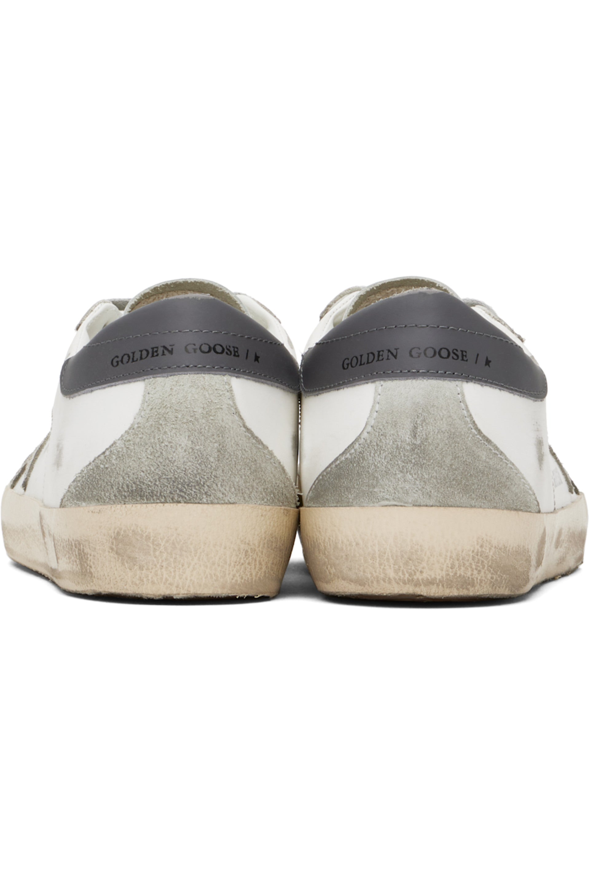 golden-goose White & Gray Super-Star Classic Sneakers