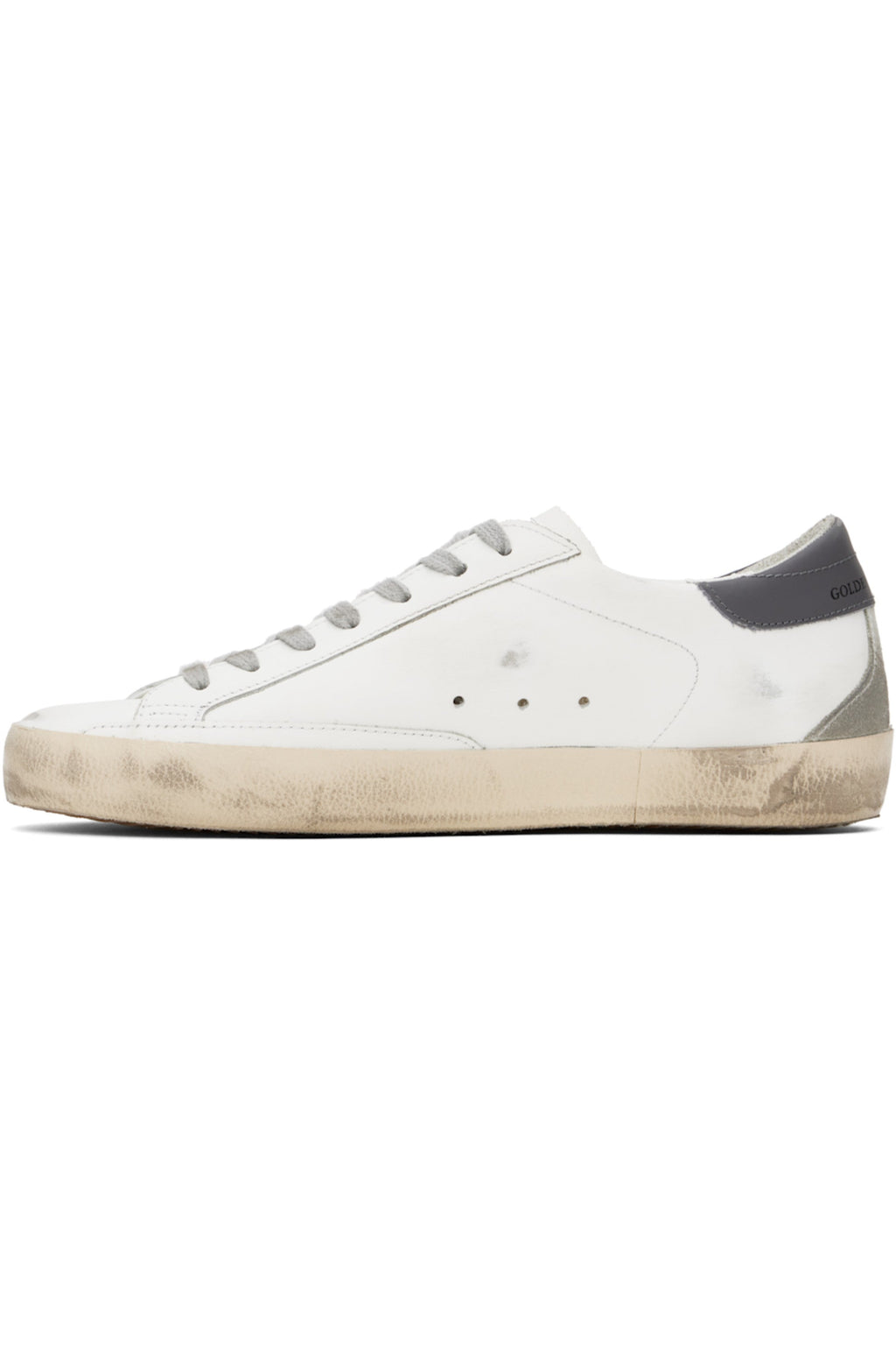 golden-goose White & Gray Super-Star Classic Sneakers