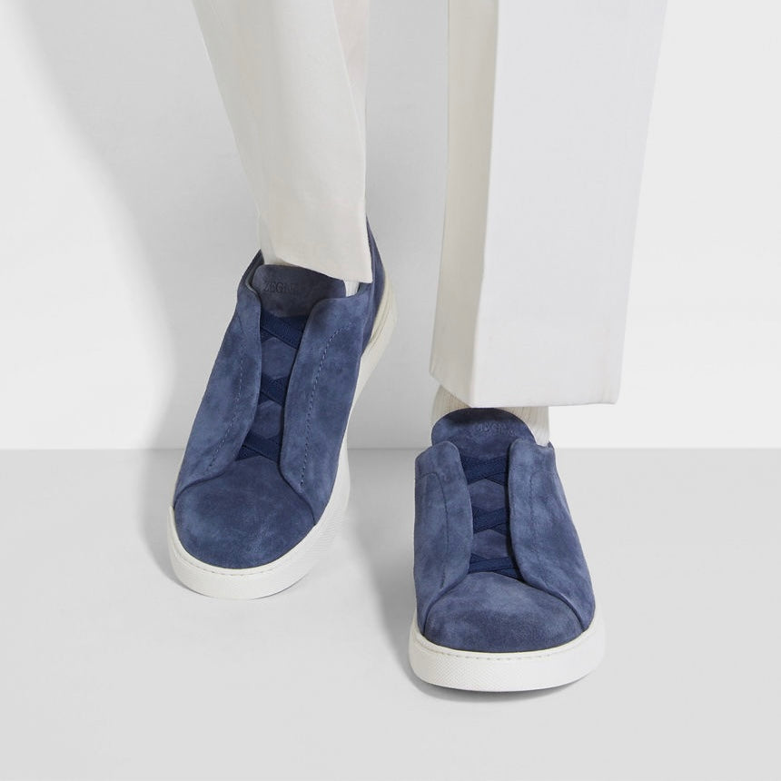 ZEGNA UTILITY BLUE SUEDE TRIPLE STITCH™ SNEAKERS