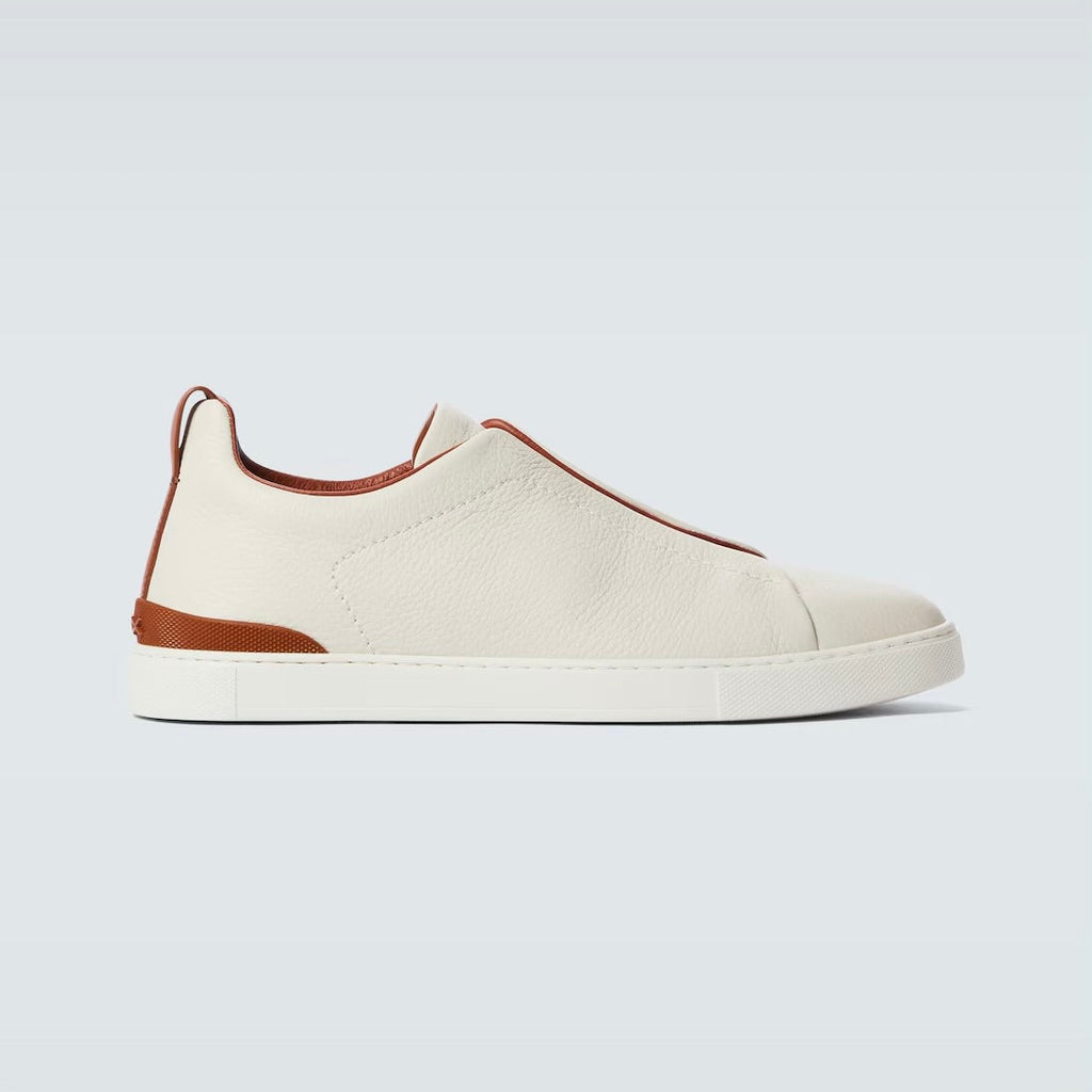 Zegna Triple Stitch leather sneakers WHITE TRIPLE STITCH