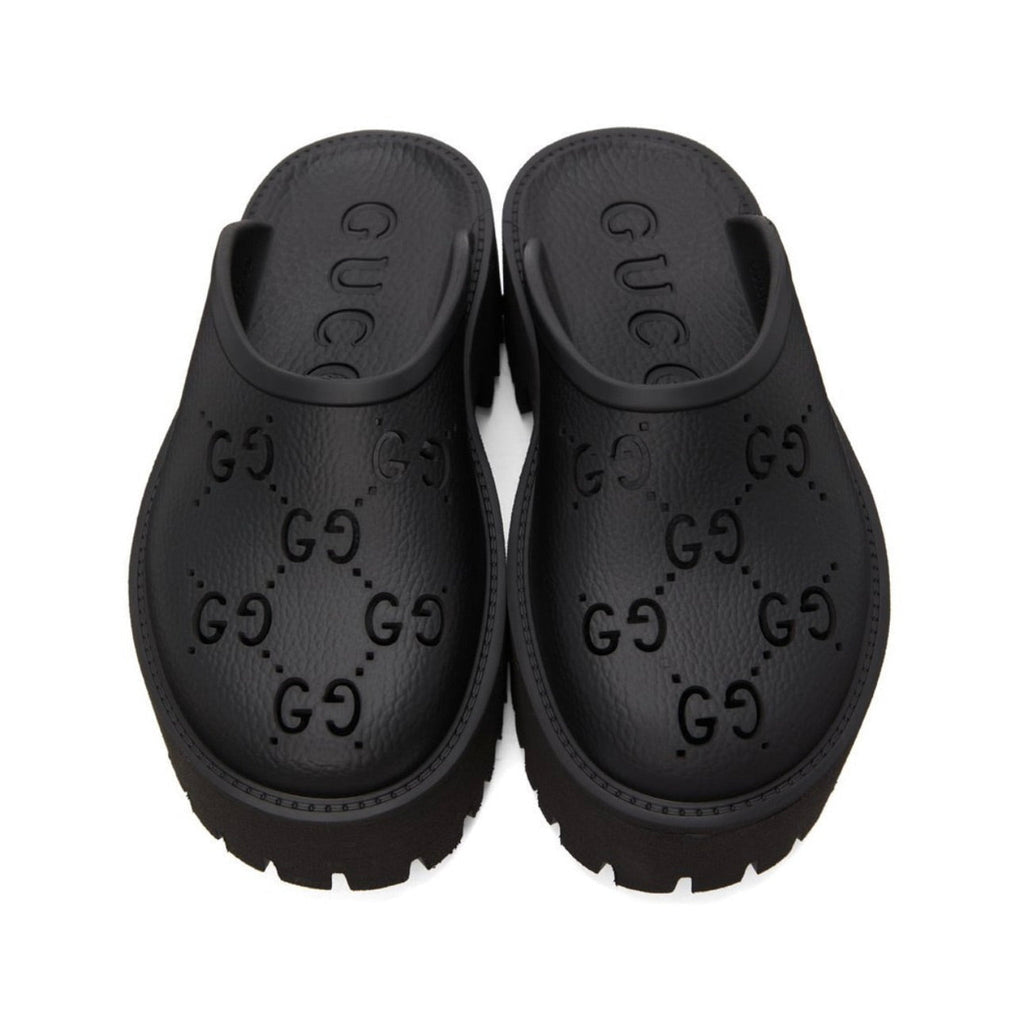 Gucci Platform Perforated G Sandal 'Black'