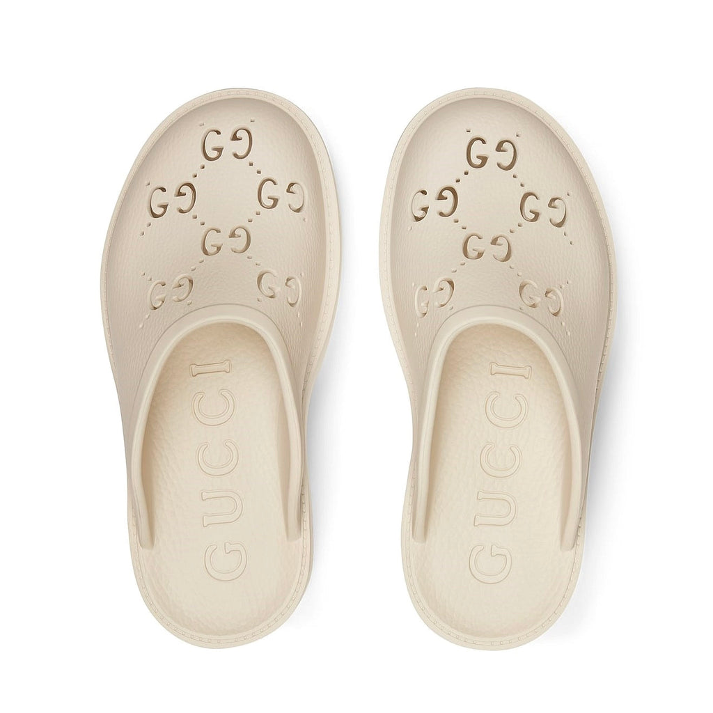 Gucci Platform Perforated G Sandal White (W) | SASOM
