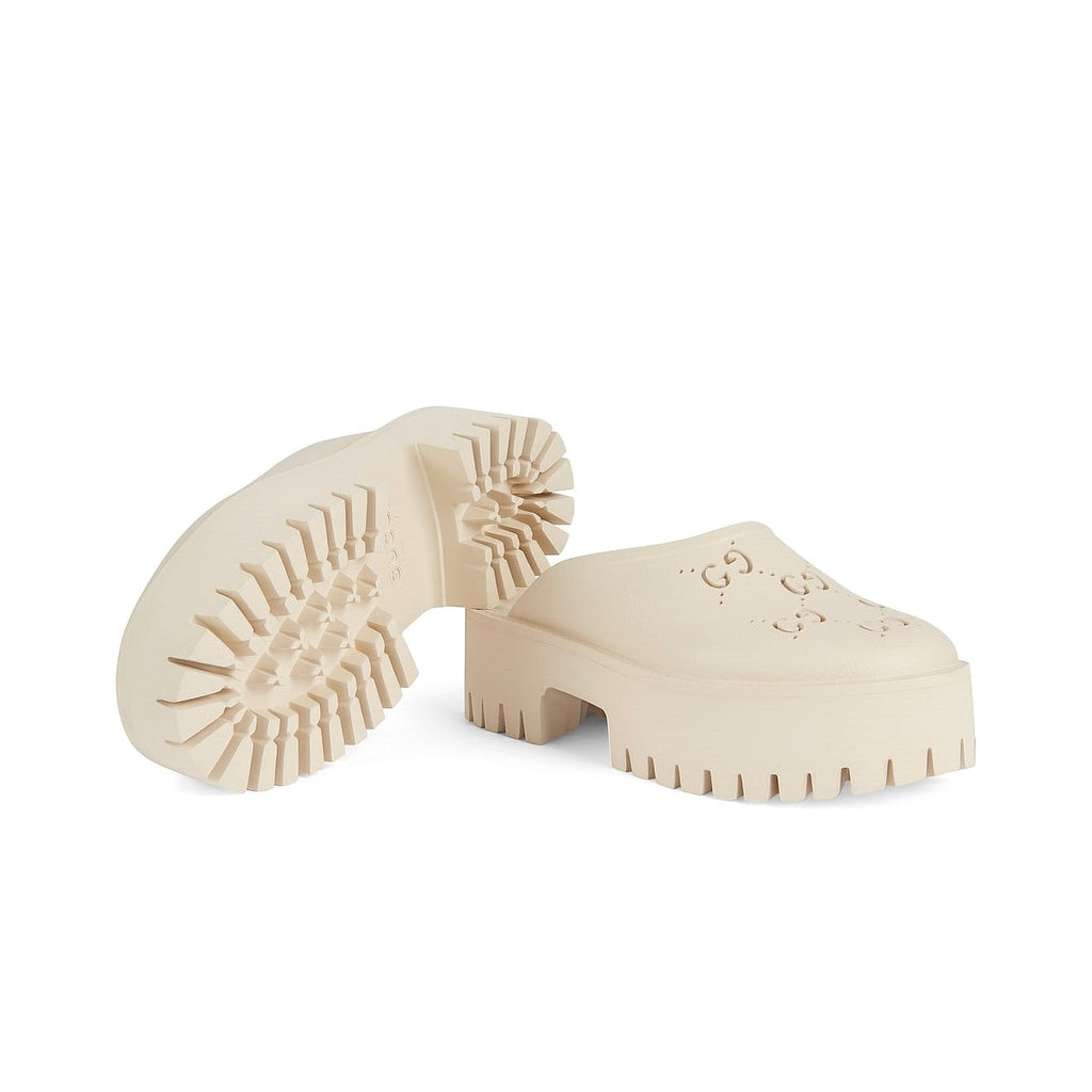 Gucci Platform Perforated G Sandal White (W) | SASOM