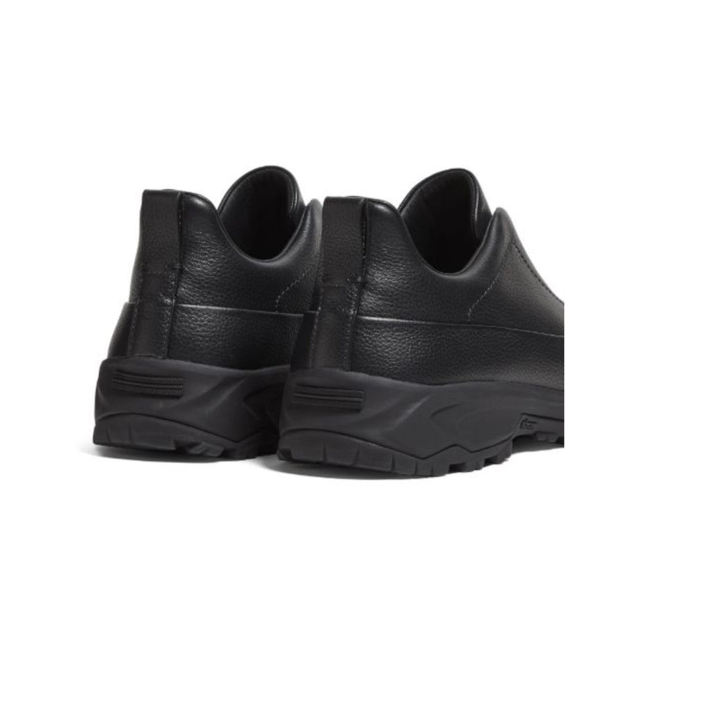 ZEGNA Zegna  Black leather triple stitch mont sneakers