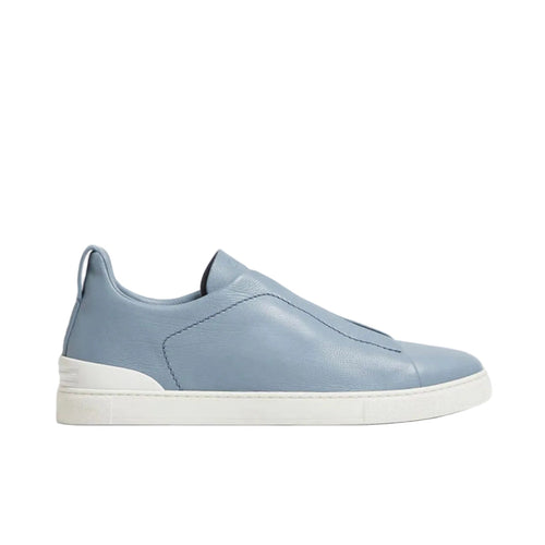 ZEGNA Tiple stitch 'leather sneakers Blue' (Men's)