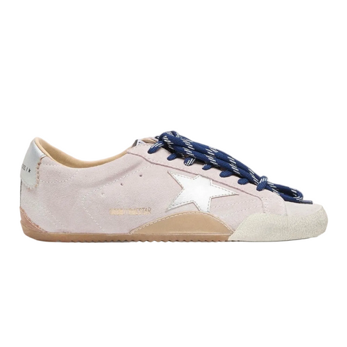 Golden Goos True-Star in 'pastel pink suede with silver star and heel tab' (Women's)